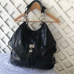 Queen & Cult Switzerland Genuine Leather Croc Hobo Tassel Chain Luxury Purse